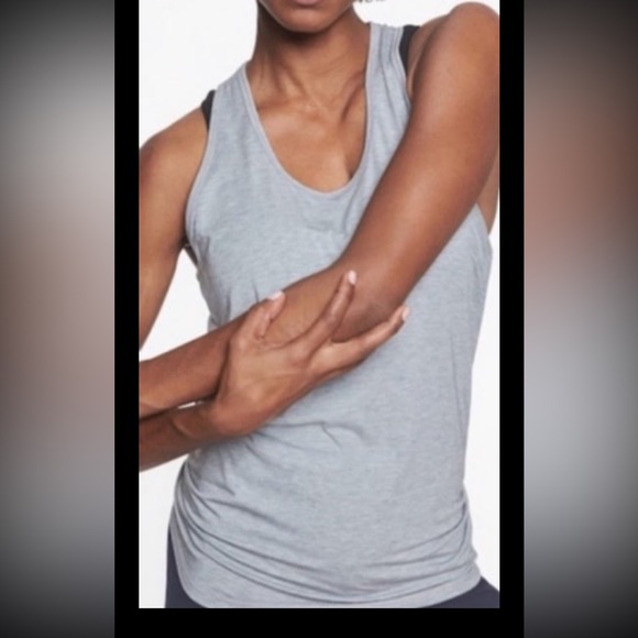 Athleta Womens Sz Small Essence Tie Back Tank Grey - Picture 2 of 7